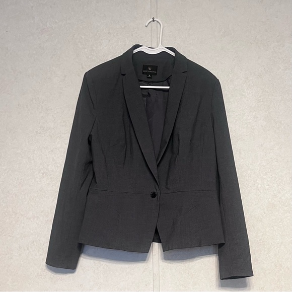 Worthington Jackets & Blazers - Worthington Size 18 Single Button Career‎ Notched Blazer Jacket Gray Long Sleeve